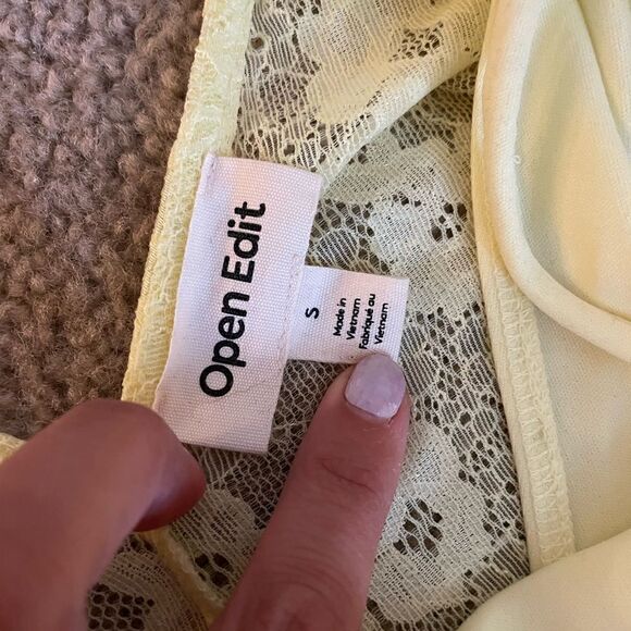 Open Edit Sheer Lace Long Sleeve Maxi Dress Size S NWOT - Picture 4 of 8